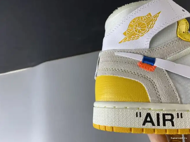 Jordan Dark Air Yellow-Cone NRG Off-White 1 AQ0818-149 Powder x White 0426